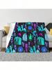 Haunted Mansion Throw Blanket Sofa Fleece Warm Flannel Halloween Grimace Blankets For Bedroom Office Couch Bedspreads