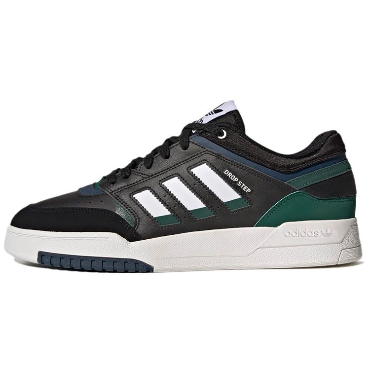 Adidas Originals Drop Step Low Non-Slip Shock Absorption Low-Top Skate Shoes Unisex Skate Shoes Black White Green HP2247