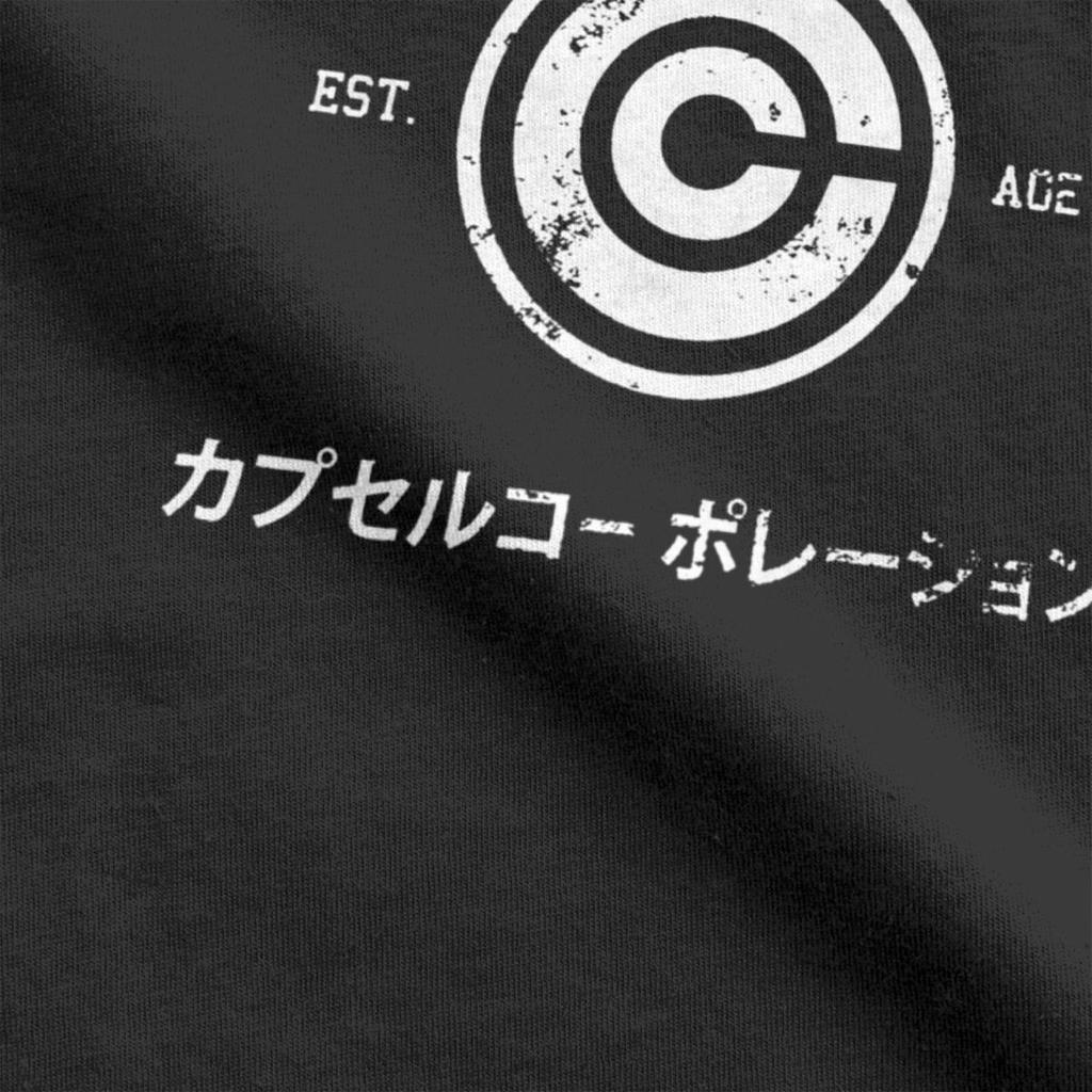 Capsule Corp T Shirts for Men Cotton Vintage T-Shirts Crew Neck Anime DBZing Tees Short Sleeve Clothing Summer