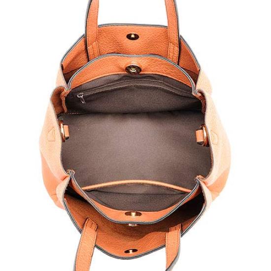 Tote Bag with Mini Bag for ARNO Actress Shoulder Daily Camel [FIRANO] 3-room 2-way Women, Mother's Day, LABEL, Tie-up, Handbag, Bag, Crossbody, 2-way,