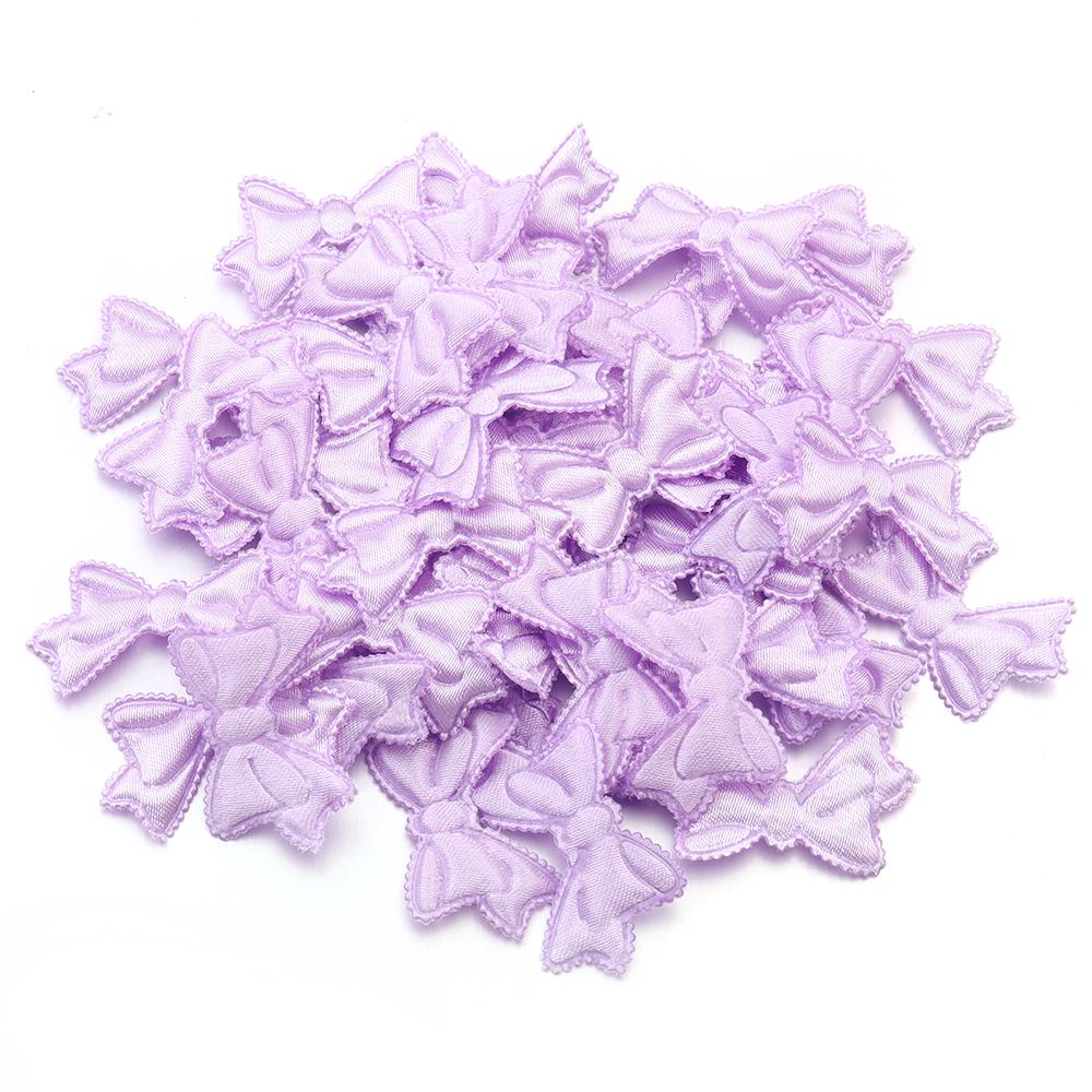 50pcs/lot 19x31mm Fabric Sponge Bow Patches Colorful Bows Flower Appliques For Sewing Clothing DIY Wedding Party Decoration