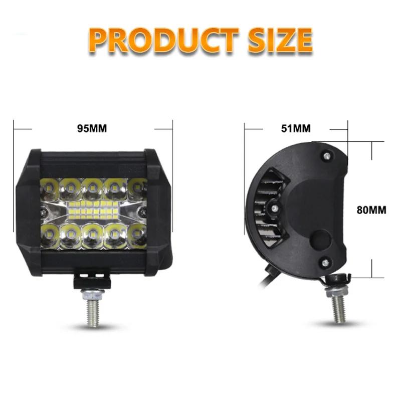 24V LED Work Light Bar Car High Brightness LED Spotlights 60W 20Led Work Lamps For Pickup Truck Van Jeep SUV 4x4