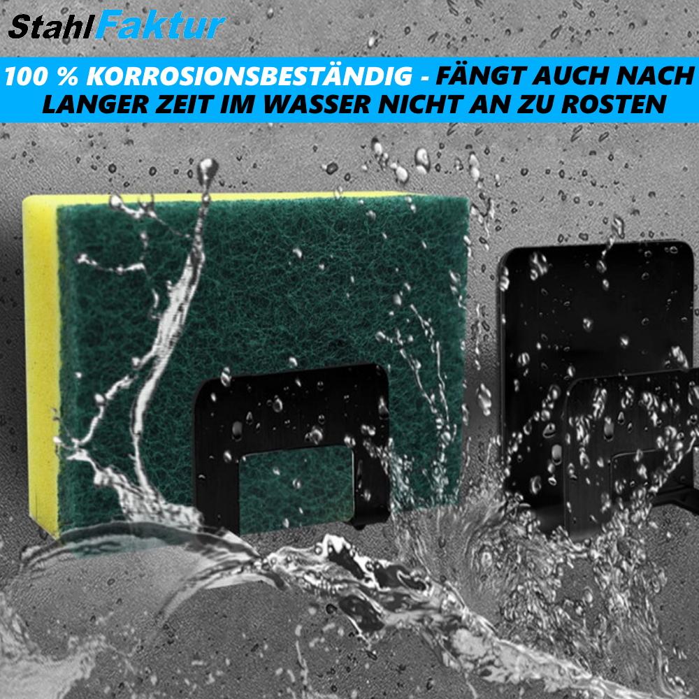 StahlFaktur Rustfritt stål Svampholder Kjøkken Veggkrok Organizer Selvklebende