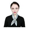 Satin Neck Scarf Irregular Geometric Pattern Wrinkle-resistant Scarf with Magnetic Imitation Pearl Buckle Outfit Accessory