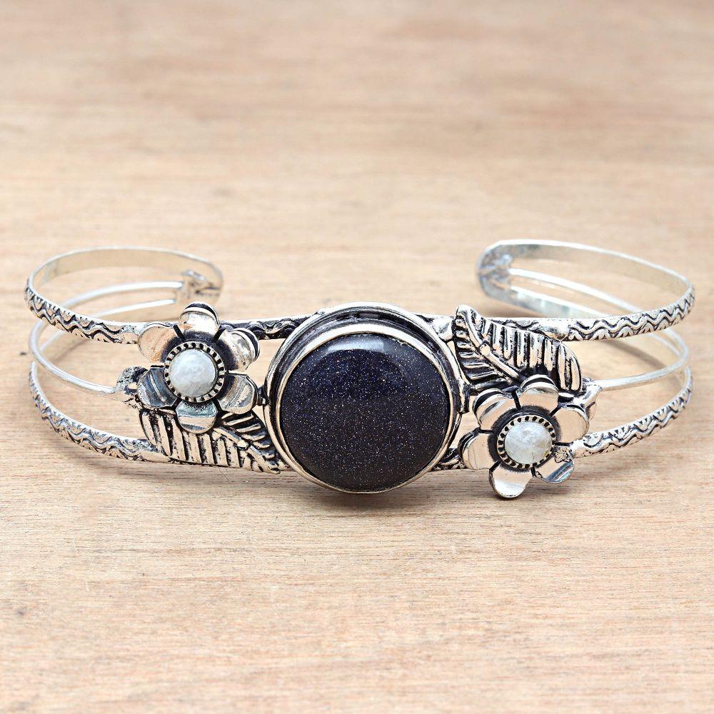 Lemon Chrysoprase Gemstone Ethnic Jewelry Cuff Bracelets7''Adjustable