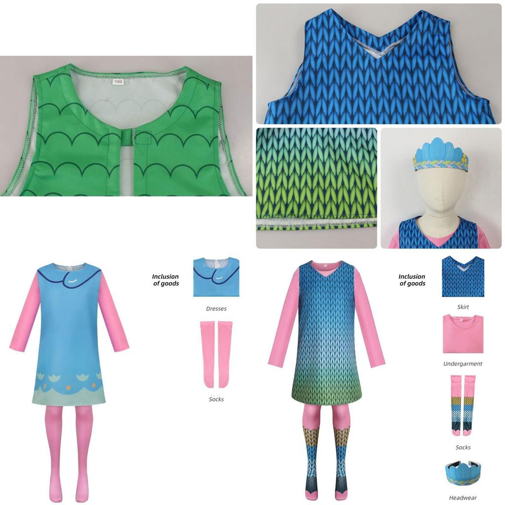 Costum Cosplay Trolls Drăguț de Fantezie Rochie Poppy Anime Halloween Ținută de Scenă