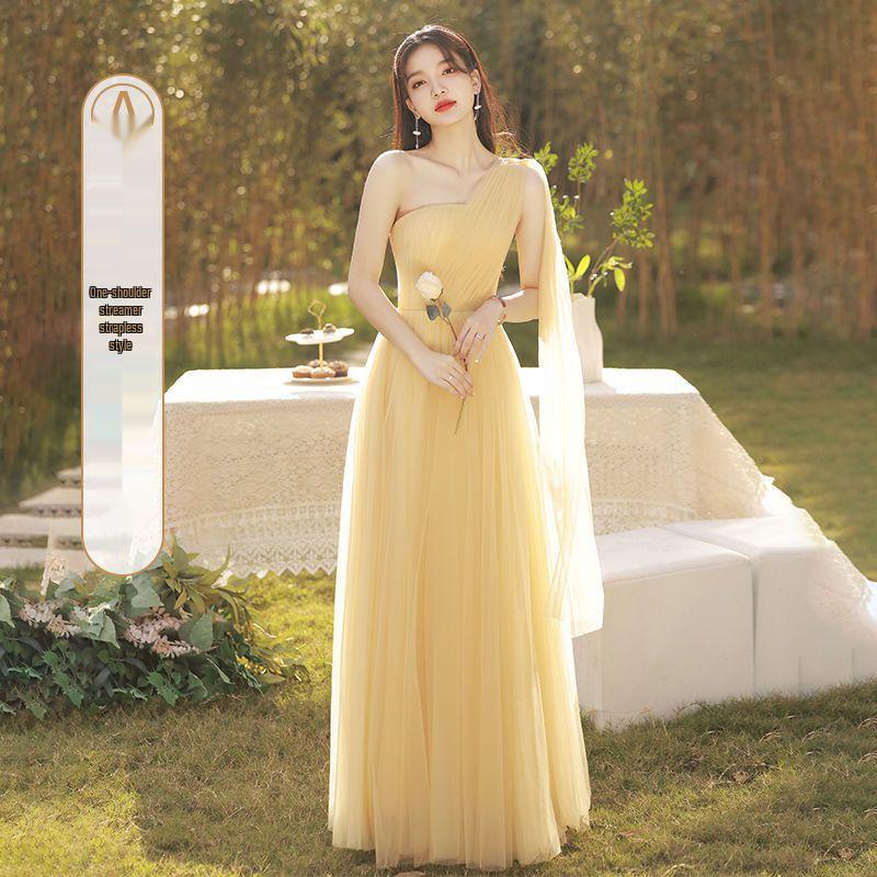 

Платье подружки невесты в стиле Мори 2025 Осень: Элегантное вечернее платье феи для выпускного и особых случаев M