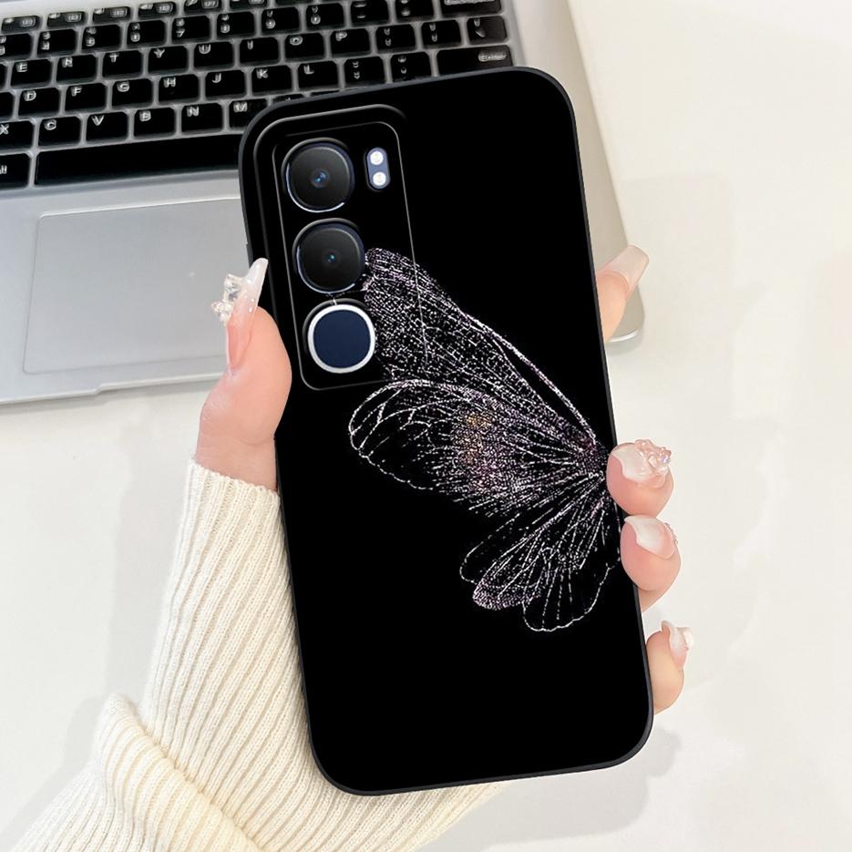 Für Vivo Y19s 4G Hülle V2419 Süße Katze Gittermuster Abdeckung Stoßfest Weiches Silikon Handyhülle Für Vivo Y19s Y 19 s VivoY19s Fundas