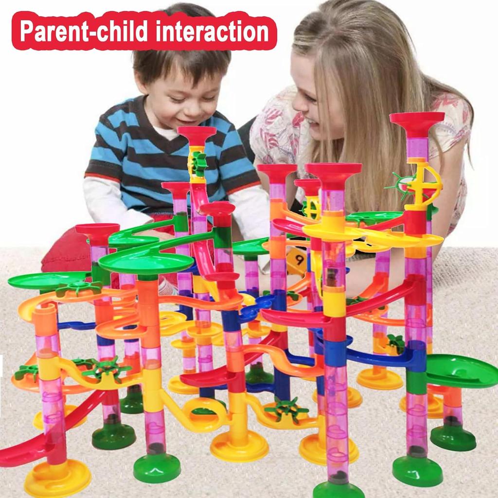 Marble Run Ra Track Building Blocks Kids 3D Maze Ball Roll Toy DIY Marble Run Ra Coaster Set 80/105/109/133pc Christmas Gift