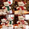 Plush Bear Toy With Scarf And Hat Decor For Kids Christmas Gift And Birthday Present