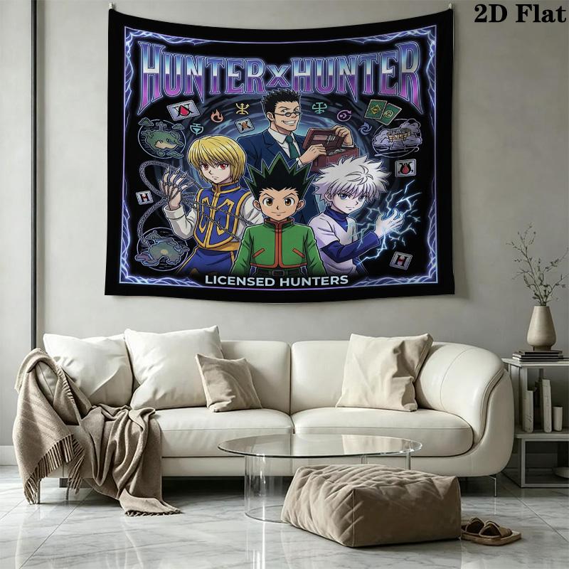 Hunter X Hunter Wall Tapestry Aesthetic Wall Hanging Printed Fabric Blanket Decorative Tapestries For Bedroom Living Room Home Decor