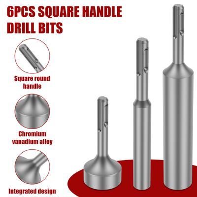 3/6 Pièces Burineur pour Piquet de Terre SDS Plus 16/25/35mm Piquet de Terre Piquet de Mise à la Terre Haute Dureté pour Burineur Perforateur SDS Plus
