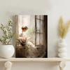 1 buc Poster Vintage Elegant Femeie Citind, Artă pe Pânză Femeie în Stil Victorian cu Flori, Ideal pentru Casă și Birou, Decor Cameră