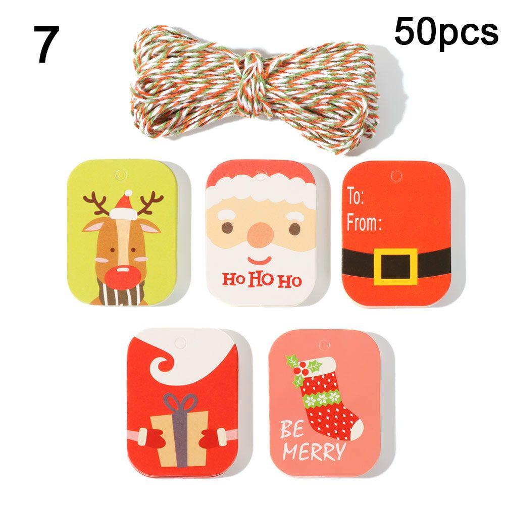 

Santa Claus Wrapping Supplies Kraft Paper Christmas Labels Hang Tags Gift Wrapping Kraft Tag 7