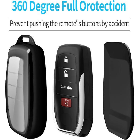 Tukellen for Toyota Key Fob Cover Soft Key Shell Case for 2025 Camry 2019-2025 Land Cruiser,2021-2025 Sienna Venza Hilux Fortuner 2023-2025