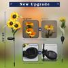 Solar Lights Outdoor Garden Decor 3 Heads Sunflower Light Waterproof Outdoor Lamp Auto ON/Off Decorative Lights for Garden Patio