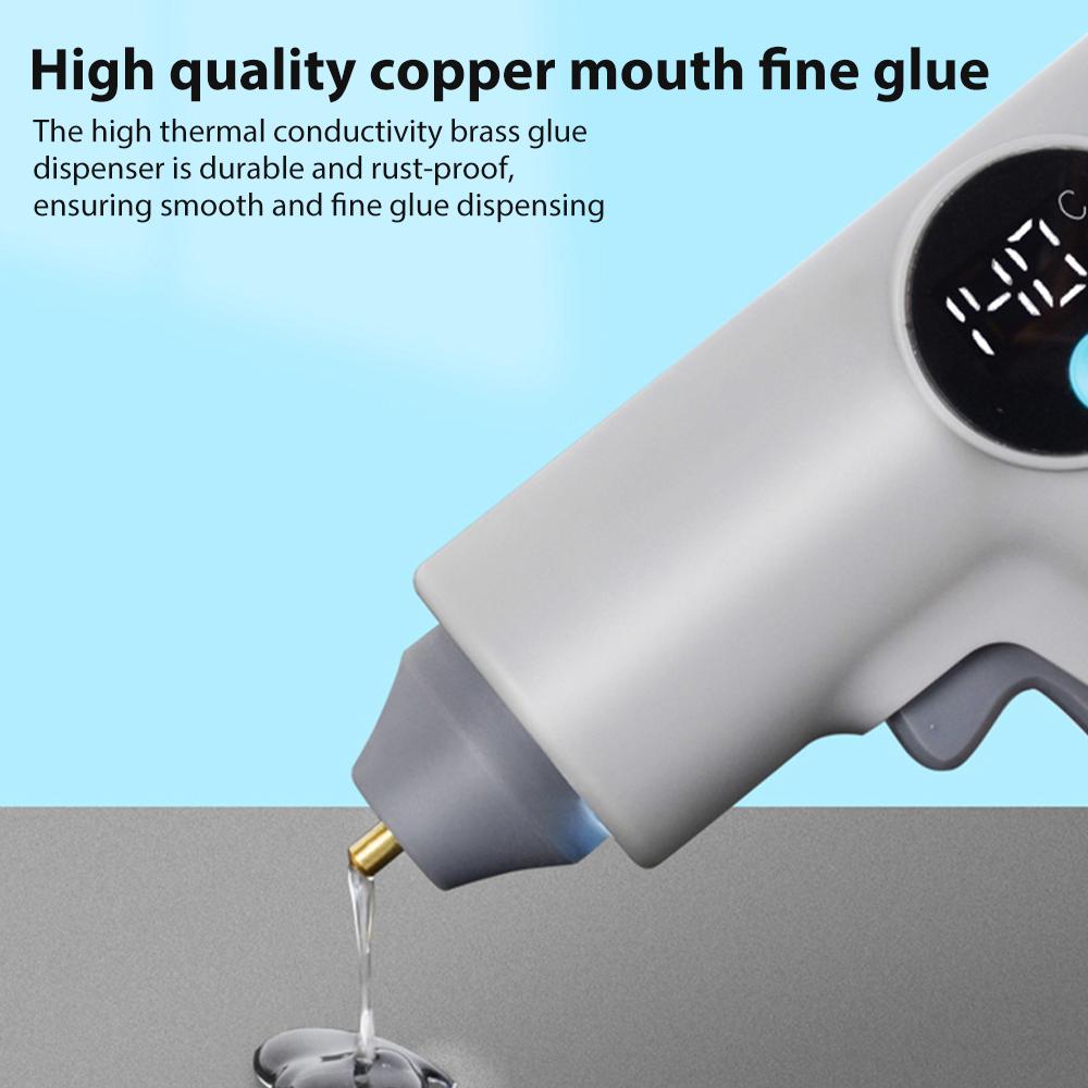 25W Digital Display Wireless Electric Hot Melt Glue Gun handmade Rechargeable Glue Gun With 22pcs Glue Stick DIY Craft Tools