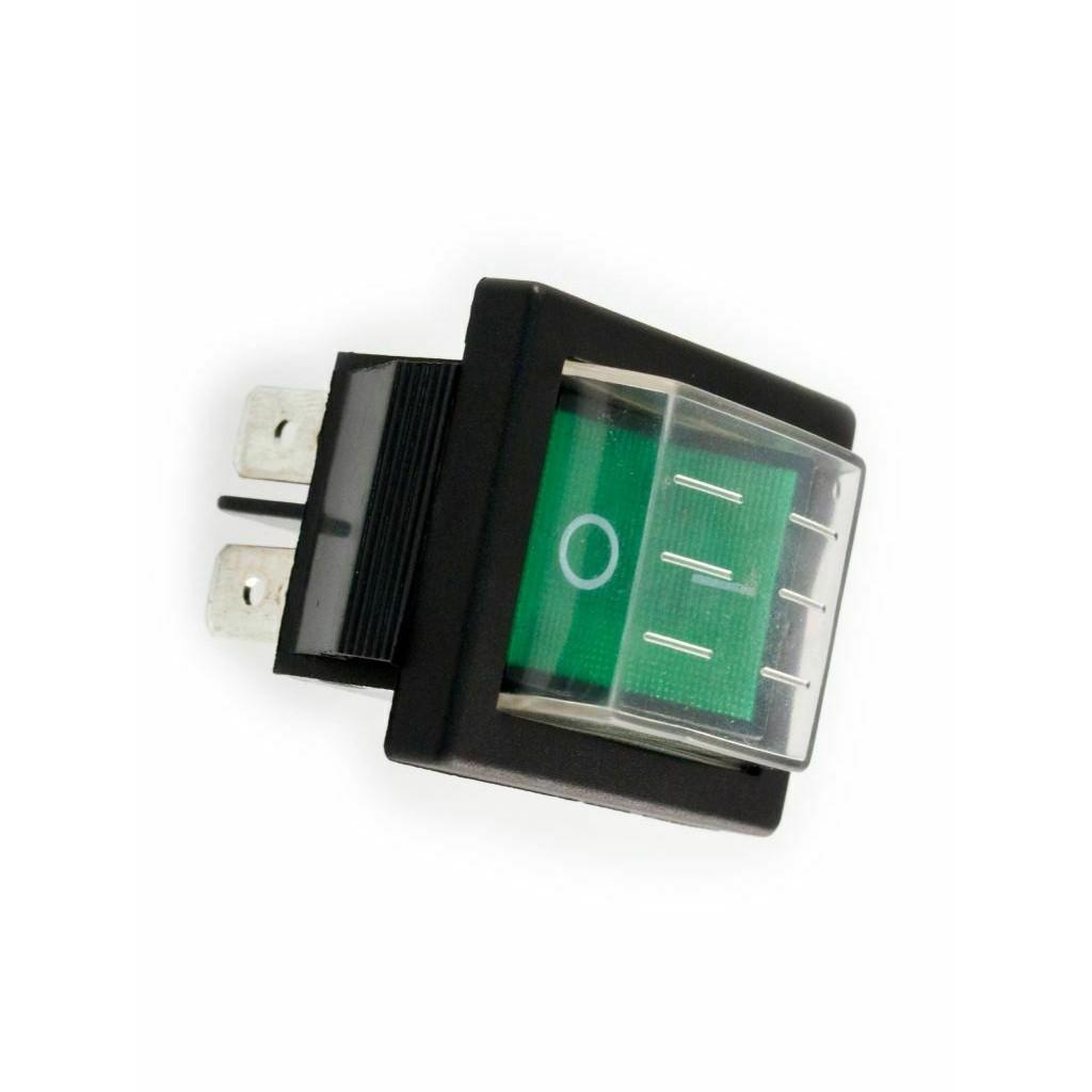 Green Rocker Switch Water Proof Cover 4 Pins 16A 250V AC DPST Easy