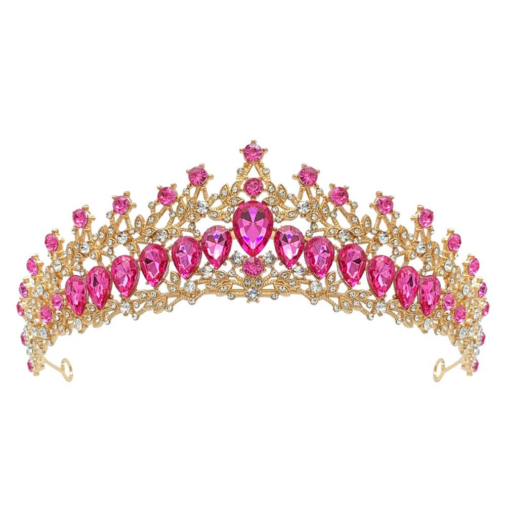 Luxury Zinc Zinc Alloy Princess Crown Shiny Bridal Headwear Trendy Girls Party Headbands  Themed Parties