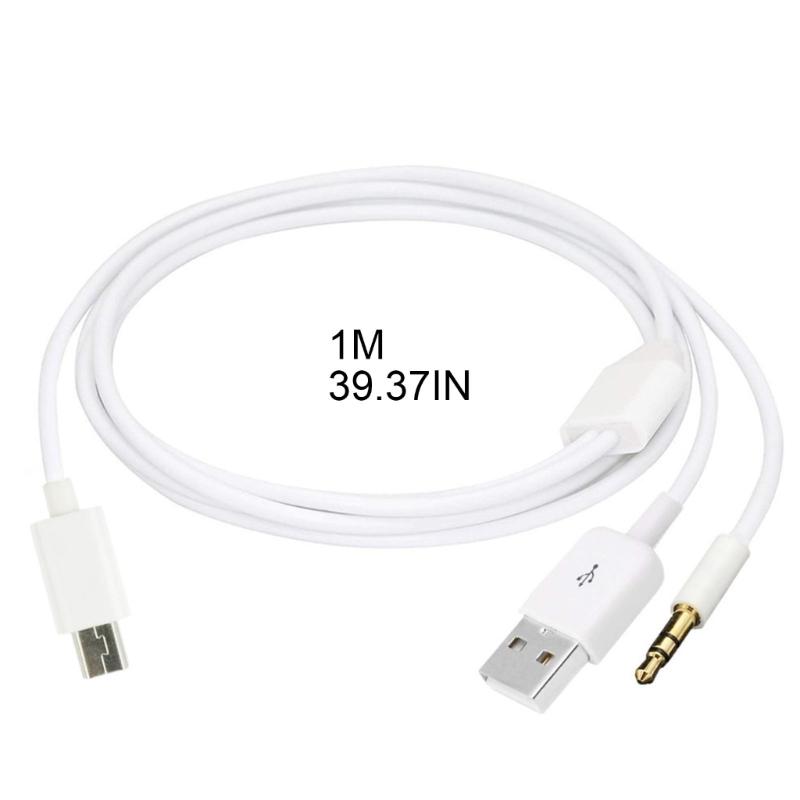 USB2.0 A Male to Mini B Male+ 3.5mm Audio Adapter Chargers Cable Cord 1m Long USB Speaker Audio Cable Accessories