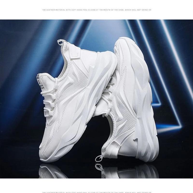 Men's Casual Sneakers 2025 Summer Black Men Sneakers Fashion Mesh Thick Sole Basic Breathable Wear-resistant Running Shoes Man