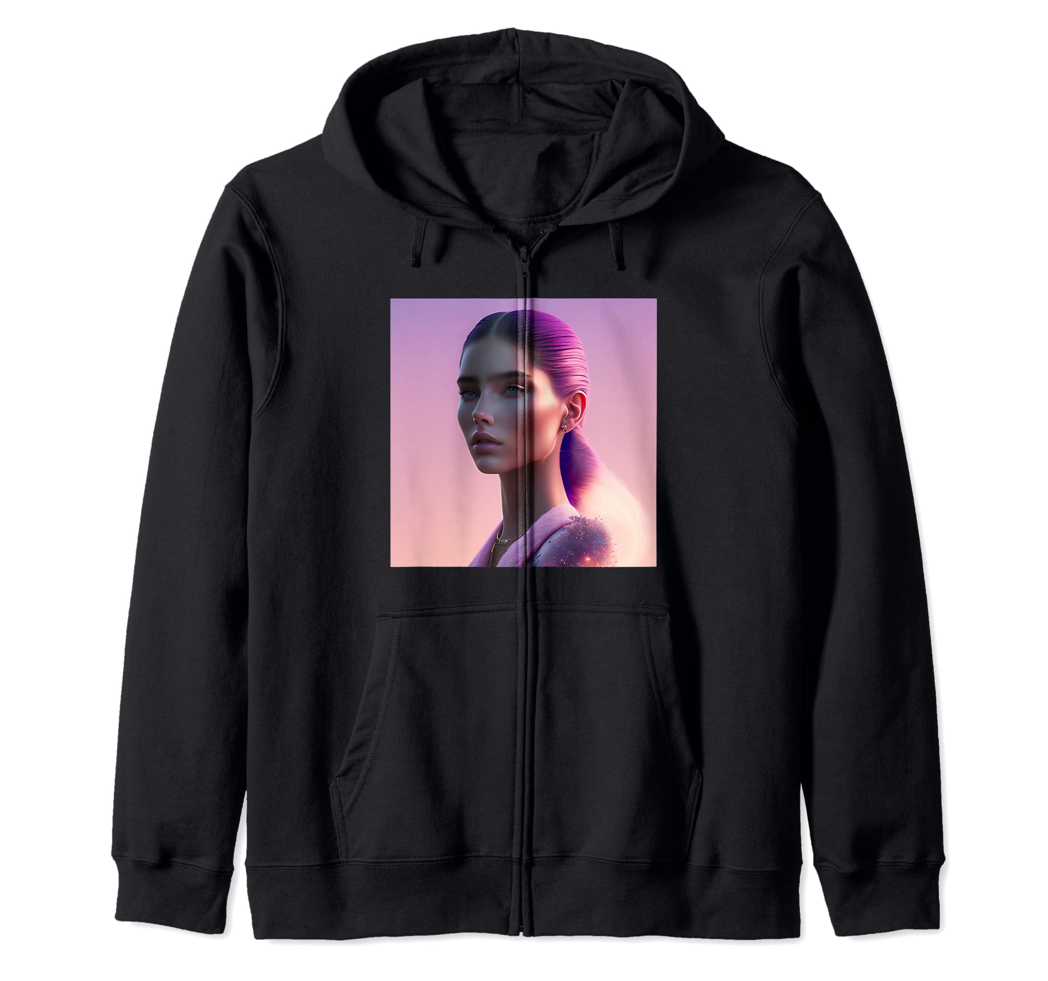 

Peach Purple Pink Hair Outfit Suit Jacket Coat Style Zip Hoodie Women s чёрный