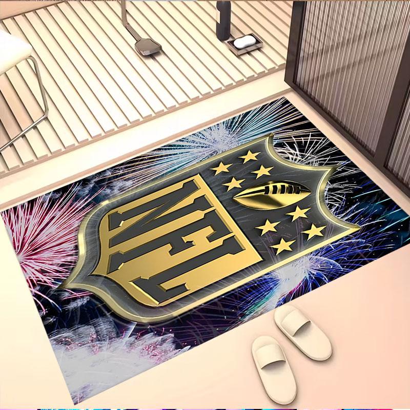 NFL Print Rug, Washable Floor Carpet, For Entryway Dorm Laundry Room Office Study, Home Decor Birthday Christmas Gift