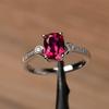 Fashion Simple Geometric Square Sterling Silver Inlaid Red Zircon Ring for Women 2022 Female Single Ring Exquisite  Hot