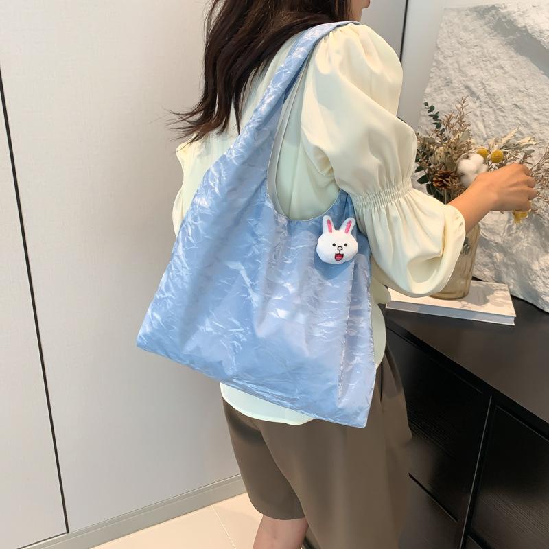 Fashion single shoulder portable quicksand vest bag fashion casual satchel canvas bag large capacity contrasting color women