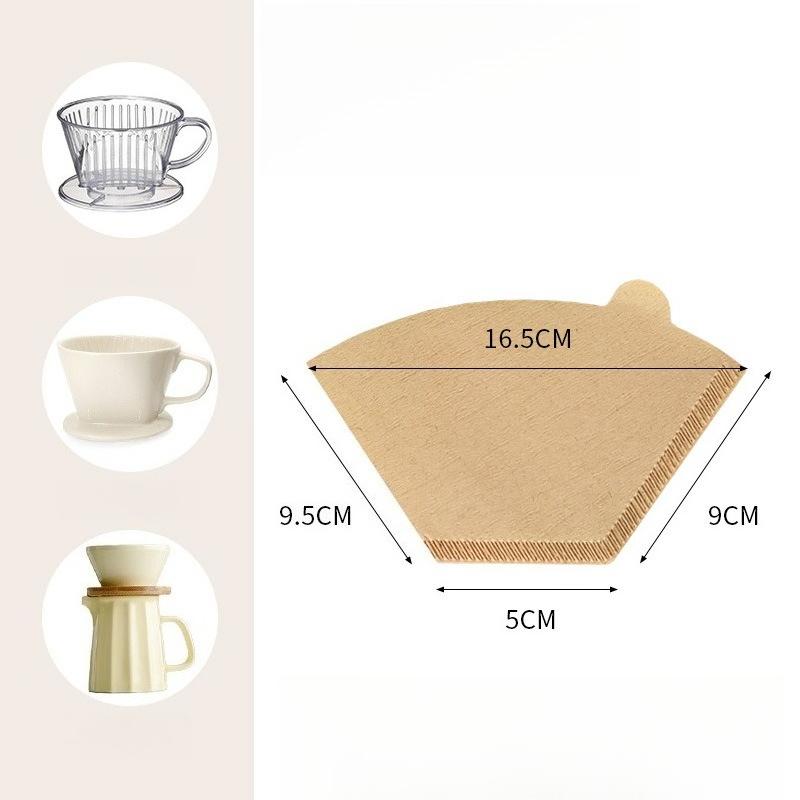 

100Pcs White/Brown Kraft Paper Fan-Shaped Coffee Paper Filters for 2-4 Cups Pour Over Dripper 100pieces pack коричневий