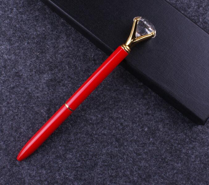 

1 шт. новая металлическая шариковая ручка хрустальная ручка детский подарок для письма инструмент с большим бриллиантом модные канцелярские принадлежности для школы офисные принадлежности