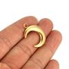 5pcs Stainless Steel Gold Color Moon Charms DIY Jewelry Making Women Sweater Pendant Necklace Findings Accessories Supplies