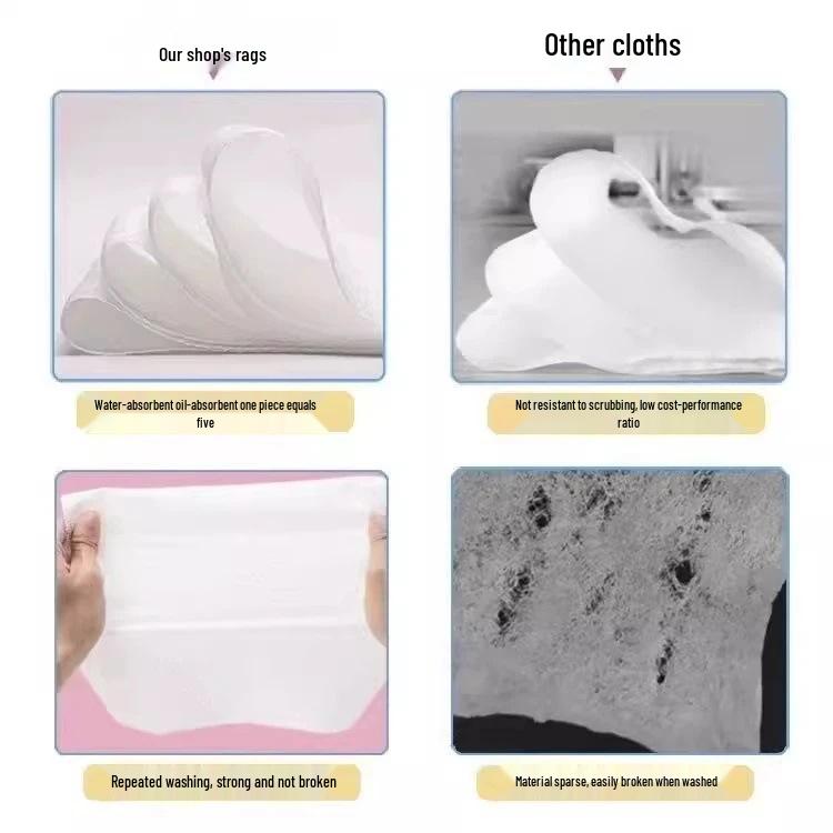 Thick Disposable Non-Stick Kitchen Scouring Pad: Washable Non-Woven Fabric for Wet & Dry Cleaning