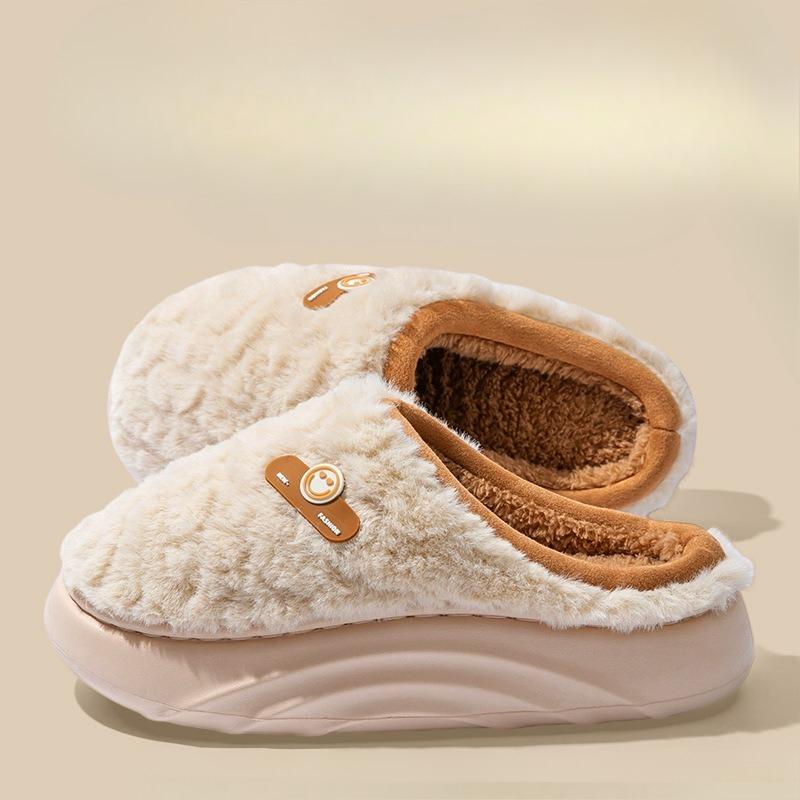 The New Home Thick-soled Anti-slip Slippers Are Fashionable, Cute and Warm Cotton Shoes