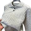 Men's Trendy Korean Cable Knit Collared Polo Sweater – Versatile Autumn/Winter Fashion