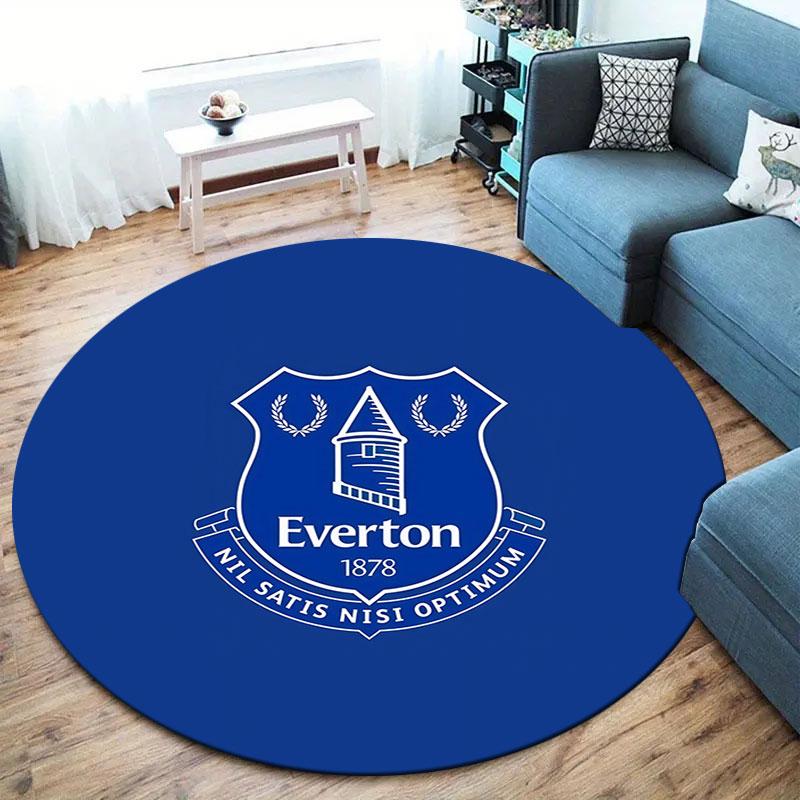 Tappeto Rotondo Everton F.C., Tappeto per Soggiorno Camera da Letto Divano Stanza dei Giochi Decorazione, Tappetino Antiscivolo