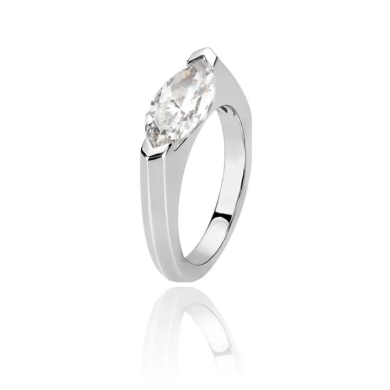 Exquisite Korean Style Geometric Open Ring Elegant Copper Diamond Ring For Women