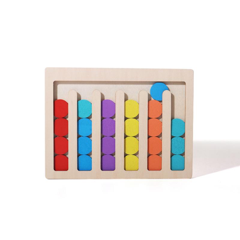 Children Color Matching Board Montessori Toy Color Sorting Logical Thinking Training Game Early Educational Wooden Toys for Kids