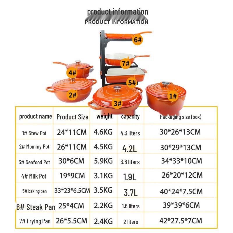 Zhi Shi Multi-functional Cast Iron Enamel Cookware Set