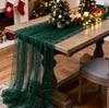 Pearl Chiffon Table Runner 3m Semi Transparent Gauze Mesh Table Cloth Fabric for Wedding Bridal Shower Party Dining Decoration