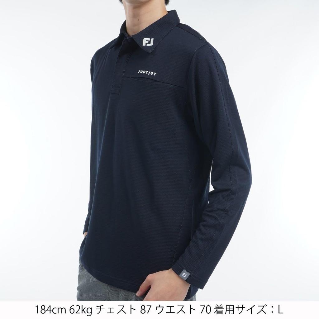 FootJoy DRY THROUGHLIGHT Front Pocket Long Sleeve Shirt, Navy, Men's, Size XL (FJ-F24-S01, 32166-XL)