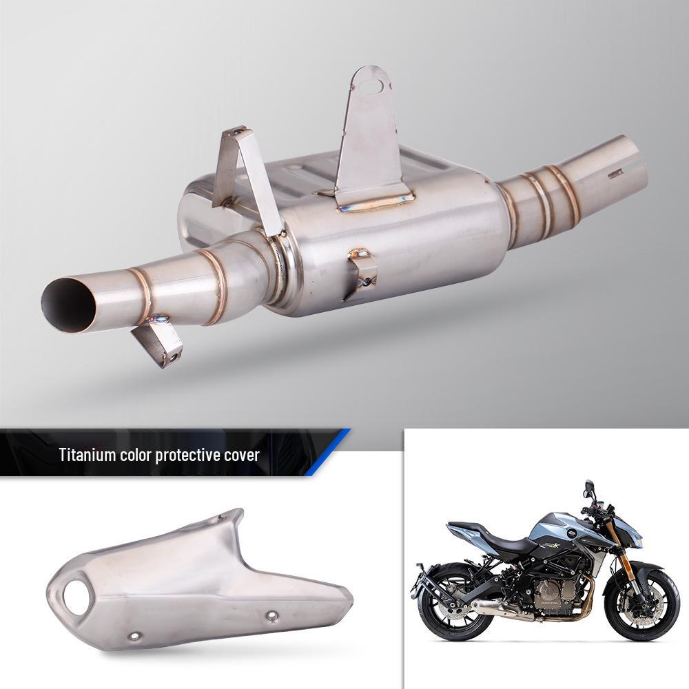 600cc Motorcycle Modified Stainless Steel Exhaust with Carbon Fiber Cover