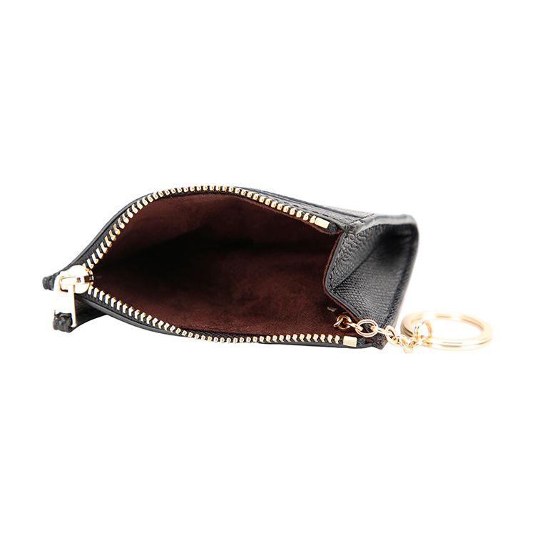 Coach Skinny 11 Logo Leather Card Holder Key Pouch Mini Women Accessories Black 88250-IMBLK
