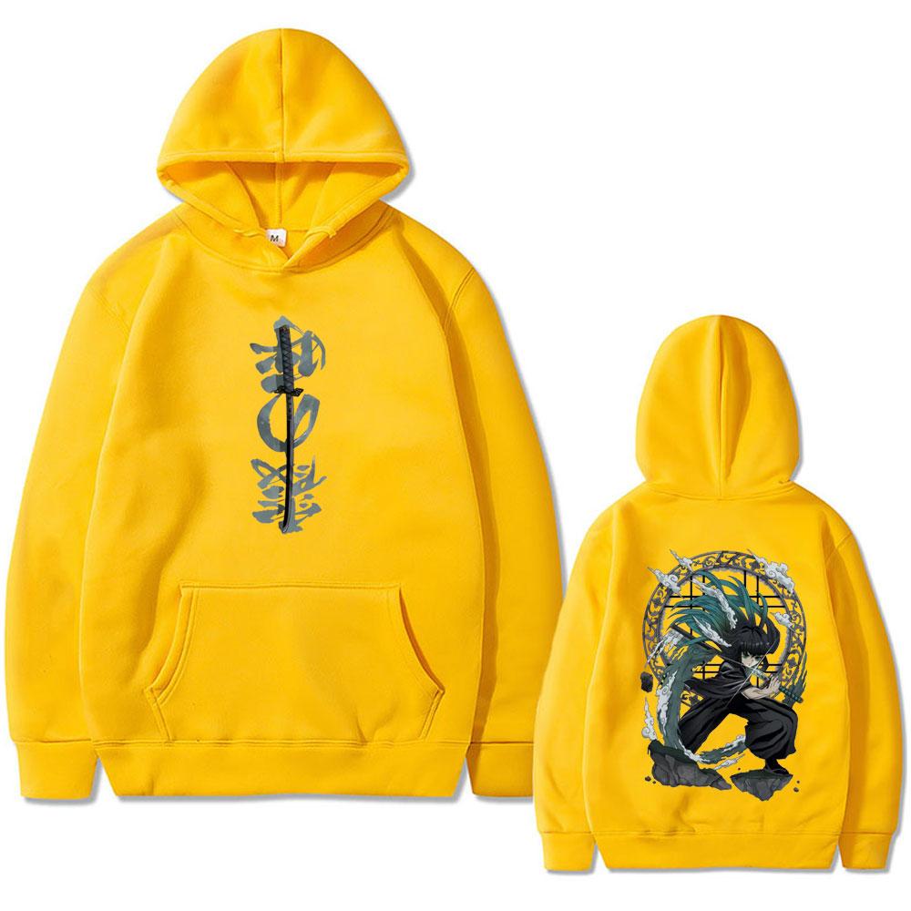 Anime Demon Slayer Tokitou Muichirou Graphic Hoodie Men Women High Quality Fleece Pullover Male Vintage Oversized Hoodies