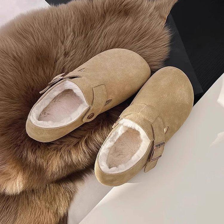 

Теплая обувь, женская хлопковая обувь, пара ленивых и флисовых ретро-ботинок 40 хаки