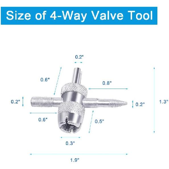 Riseuvo 6Pcs Tire Valve Stem Removal Tool - Single And Double Heads Valve Core Remover, 4-Way Valve Tool Great Tire Repair Tool, 10Pcs Valve Stem