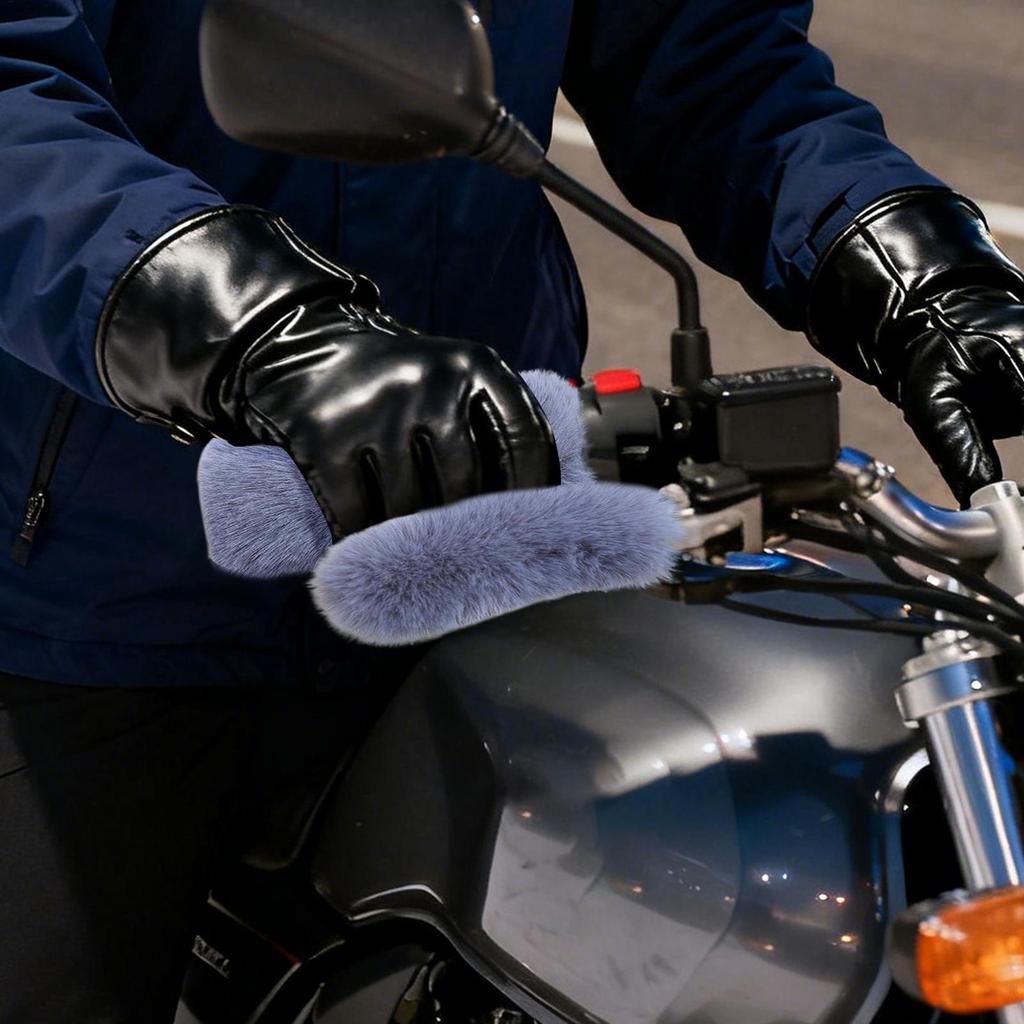 Motorcycle Handlebar Cover Plush Hand Guard Windproof Warm Cover For Motorbike Riding Snowmobile Atv Winter Summer Cycling