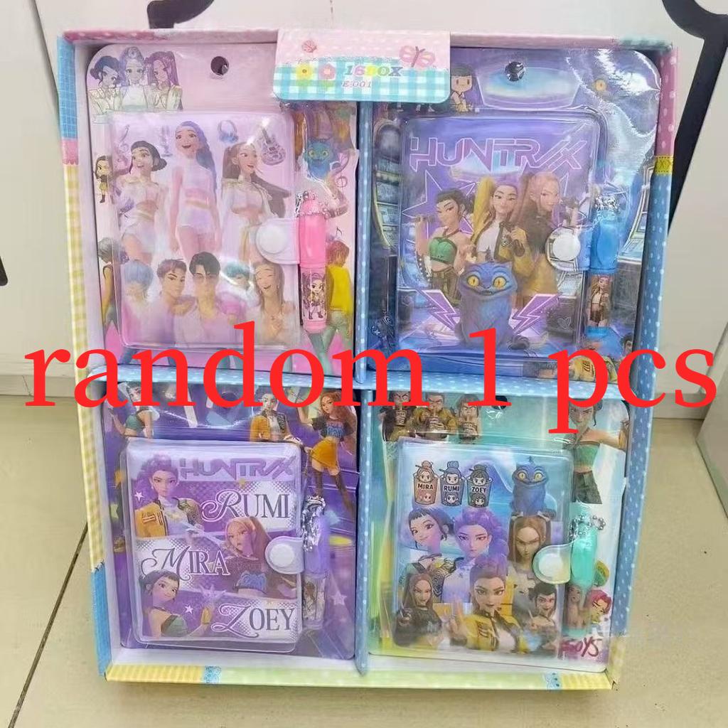 2026 חדש במלאי חם KPOP ציידי שדים מחברת עם סט עטים, מחברת יומן כלי כתיבה לסטודנטים מצוירים למתנה למעריצים