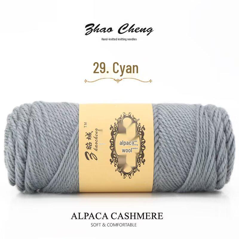 Hand-Knitted Alpaca Wool Scarf Pillow Yarn Ball – Medium-Thick, Soft, DIY Crochet