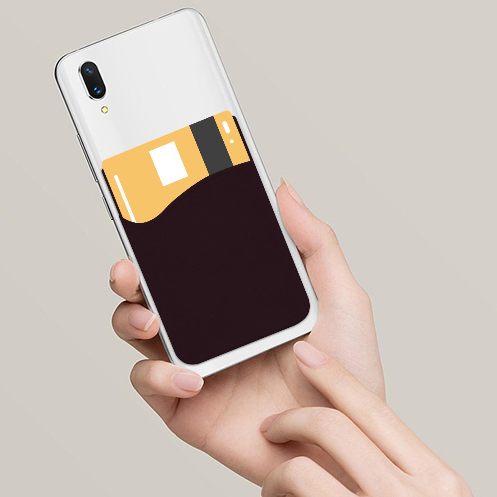 

Силиконовый держатель для карточек, наклеивающийся кошелек, клейкий чехол для кредитных карт, совместимый One Size чёрный